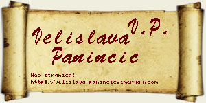 Velislava Paninčić vizit kartica